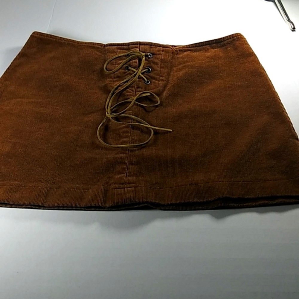 One Heart Clothing Brown Mini Skirt.